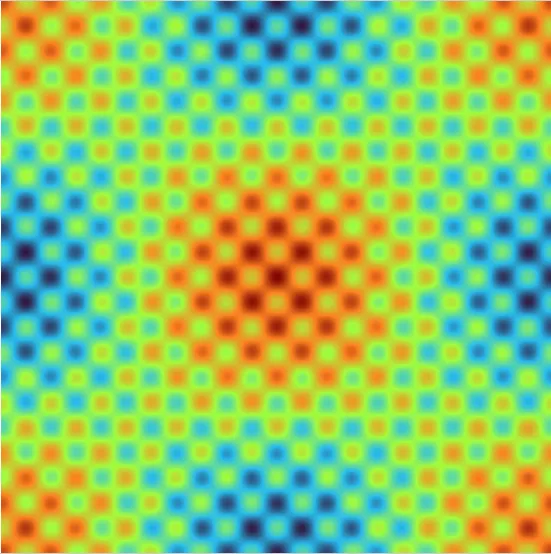 Heatmap of concentration of a substance diffusing with circular symmetry